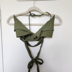 Aerie Green Wrap Bikini Top